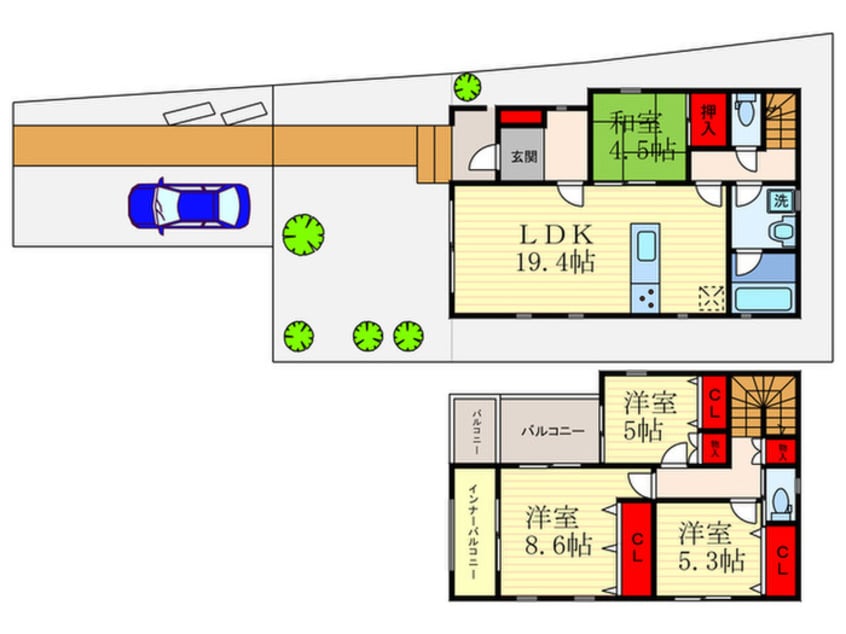 間取図 向日市上植野町戸建１