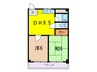 パインリーフ甲子園 2DKの間取り