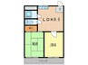 パインリーフ甲子園 2LDKの間取り