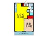 若竹マンション 1LDKの間取り