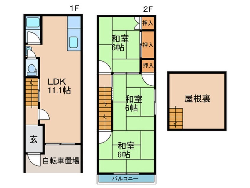 間取図 八雲東町貸家