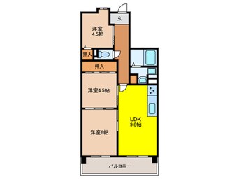 間取図 ユニライフ貝塚（306）