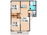 パルク西山台 2LDKの間取り