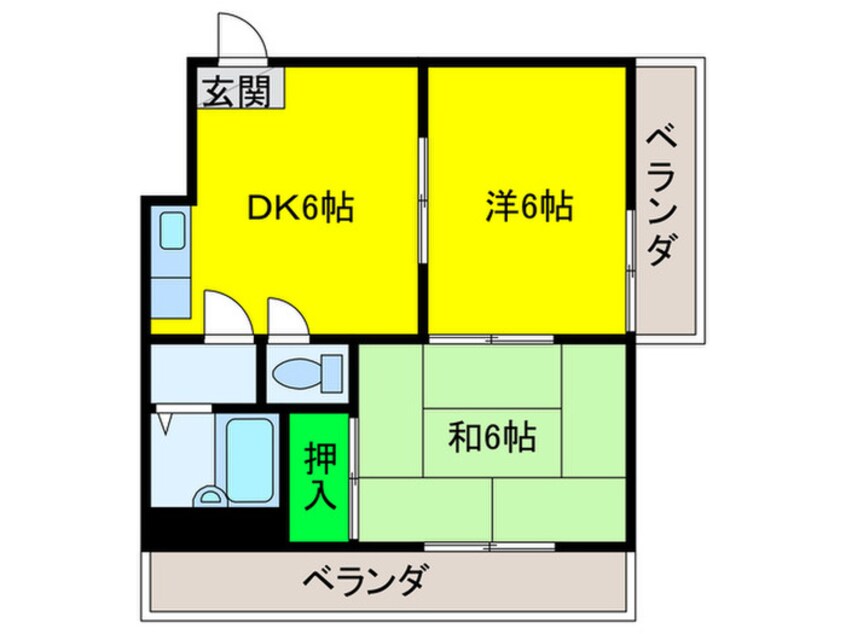 間取図 カウベル帝塚山