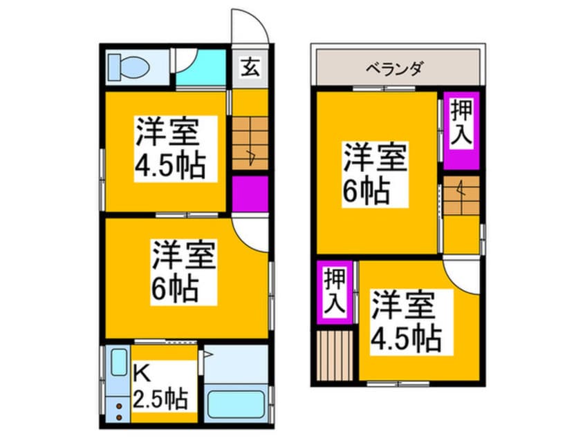間取図 八田北町貸家