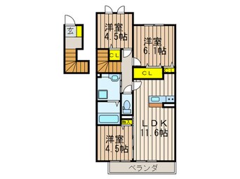 間取図 フェリーチェ　シゲノ　B棟