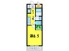 パ－クヒルズ 1Kの間取り