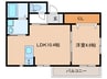 フェンネル長田 1LDKの間取り