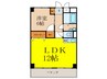 西中島東行マンション 1LDKの間取り