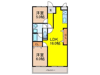 間取図 朝日プラザ東豊中Ⅱ(307)