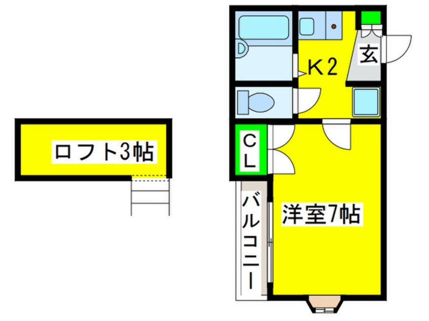 間取図 Ｋ-ＰＬＡＺＡ綾