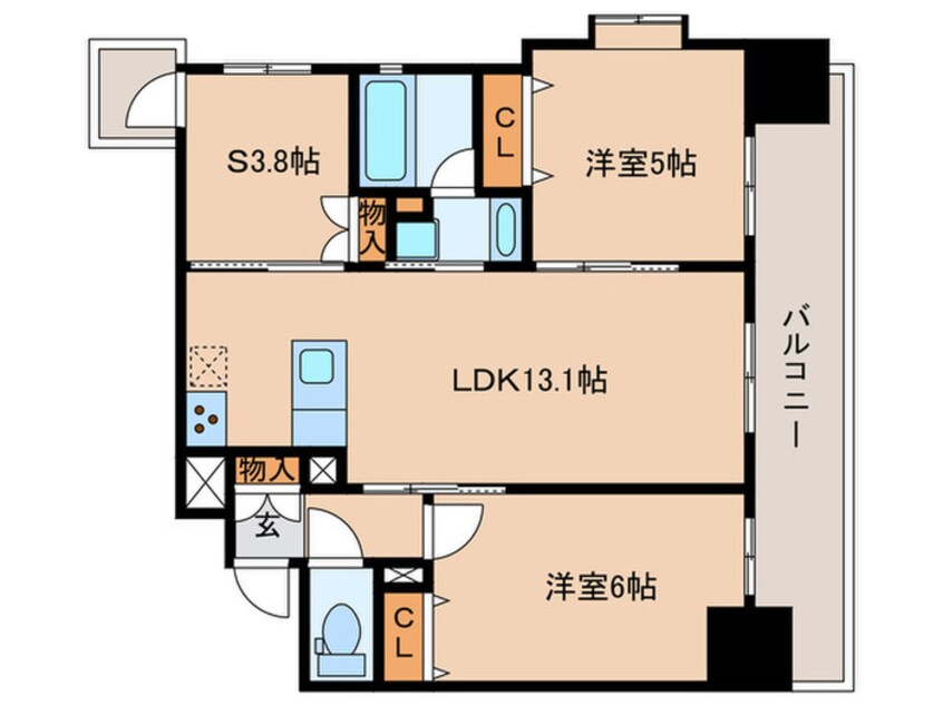 間取図 クリスタルエグゼ心斎橋(605)