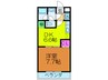 アルミュ－ル桜ケ丘Ⅰ番館 1DKの間取り