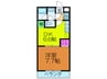 アルミュ－ル桜ケ丘Ⅰ番館 1DKの間取り