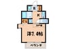 KDXレジデンス西院 1Kの間取り