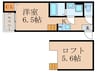 ハ-モニ-テラス深草大亀谷西寺町 1Kの間取り