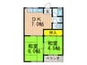 明光ハイツ 2DKの間取り