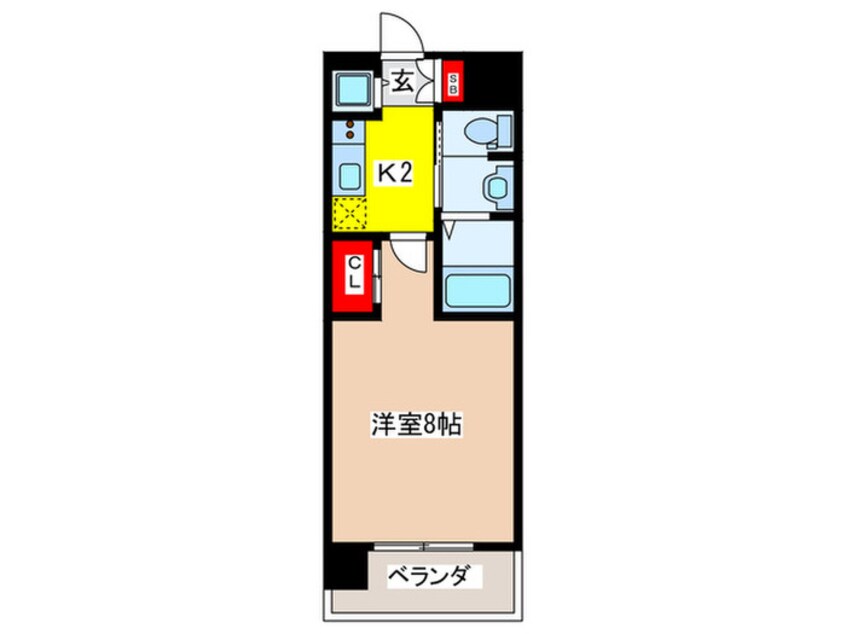 間取図 ｴｽﾗｲｽﾞ北堀江ｽﾜﾝ(301)