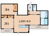 シャノーブル本山中町 2LDKの間取り