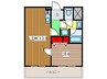 エクセル靱 1LDKの間取り
