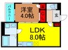 Kvell　Garden　香里 Ⅱ 1LDKの間取り