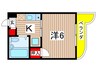 石橋コ－ポ 1Kの間取り