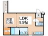 フジパレス・リズフィユ 1LDKの間取り