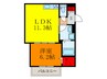 クリエオーレ桂Ⅱ 1LDKの間取り