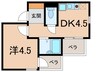 アメニティ東神戸1番館 1DKの間取り