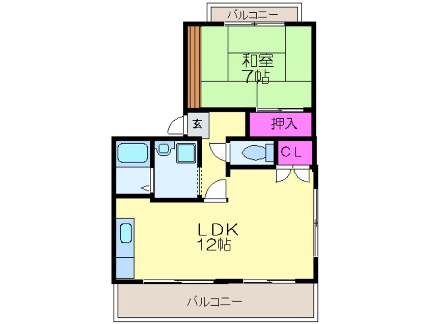 間取図 ロ－タスハイツＡ棟