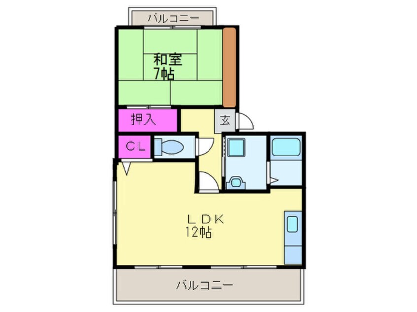 間取図 ロ－タスハイツＡ棟