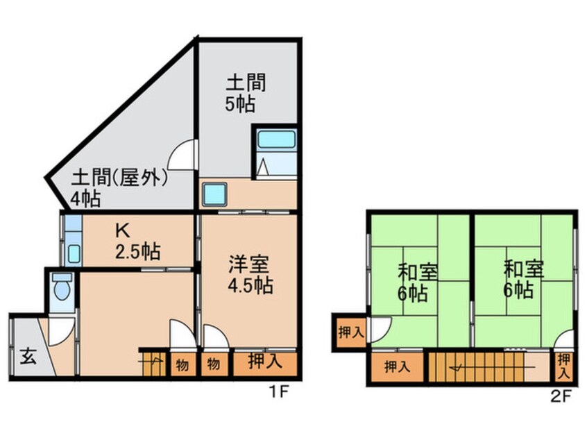 間取図 北岸和田貸家