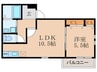 フジパレス尼崎西長洲町 1LDKの間取り