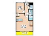 カルチェラタン 1LDKの間取り
