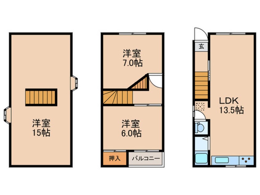 間取図 宮之阪1丁目貸家