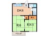 コ－ポ西垣 Ⅰ 2DKの間取り