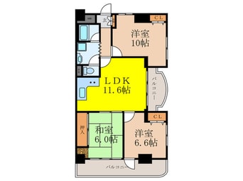 間取図 ﾗｲｵﾝｽﾞﾏﾝｼｮﾝ高槻（308）