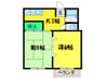 フローラル堺東マンション 2Kの間取り