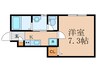 GreenRoom椥辻 1Kの間取り