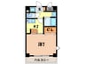 ポコアポコ明石鍛治屋町五番館 1Kの間取り