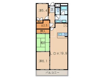 間取図 進和北楠ア－バンライフ(４０４)