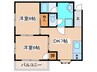 フリード平野 2DKの間取り