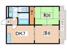 ウィステリア東田辺 2DKの間取り