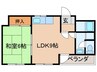 ウィステリア東田辺 1LDKの間取り