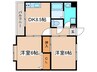 Loiseau Bleu 平野 2DKの間取り