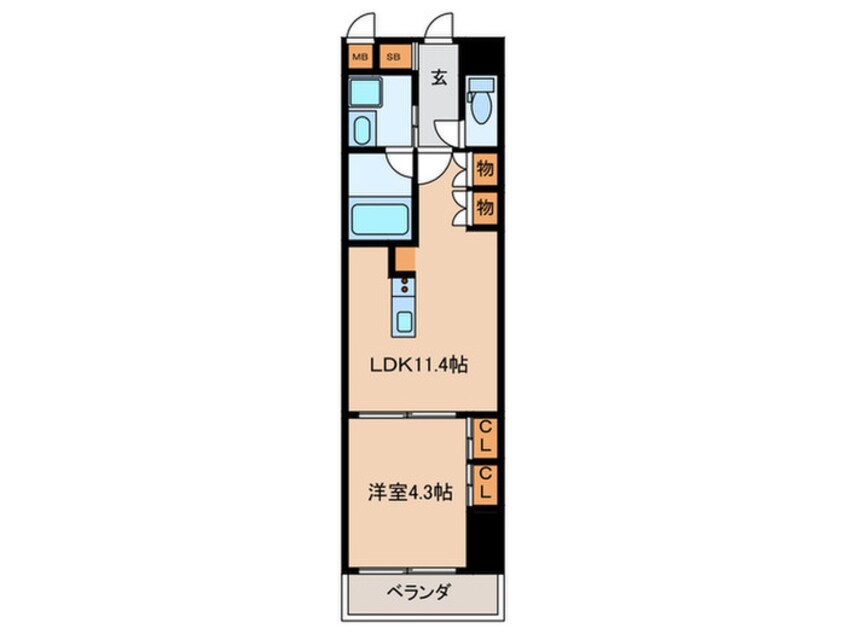 間取図 S-RESIDENCE大阪上本町