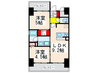 間取図 EC難波WEST-SIDEⅡﾍﾞｲﾌﾚｯｸｽ(801)