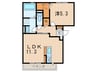 ヴィラージュ武庫之荘 1LDKの間取り