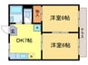 里の北ハイツ 2DKの間取り