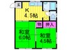 ハイツ一番地 2Kの間取り